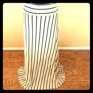 Black Striped Stretch Skirt